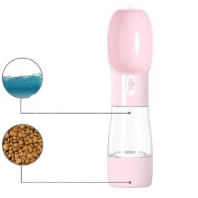 Portable Pet Water Bottle - The Ultimate Travel Companion For Your Furry Friend (Color: Pink)