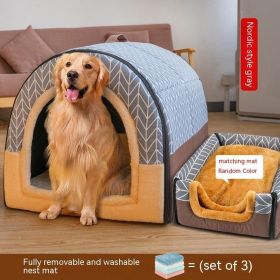 Large Dog House - Can Be Dismantled And Washed (Color: Gray B, size: M)