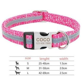 Customizable Pet Identity Collar - The Perfect Blend Of Style And Safety (Color: Pink, size: L)